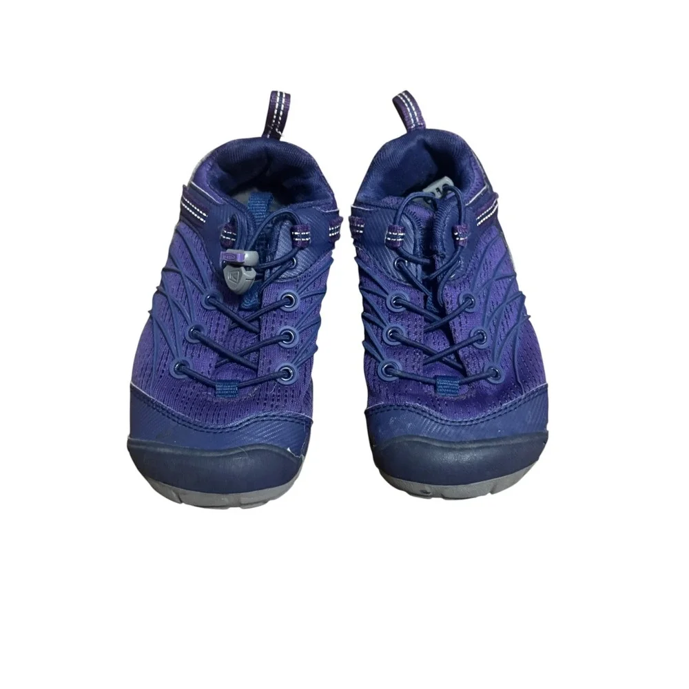 KEEN Chandler CNX Hiking Sneakers Kids Size 13 Purple Bungee Lace Good Condition